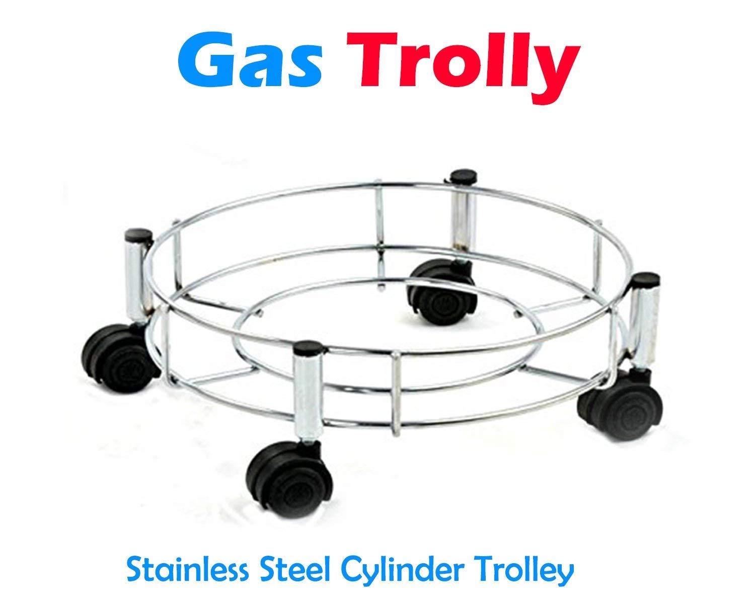 0118 Stainless Steel Gas Cylinder Trolley - SkyShopy 0118 Stainless Steel Gas Cylinder Trolley - SkyShopy